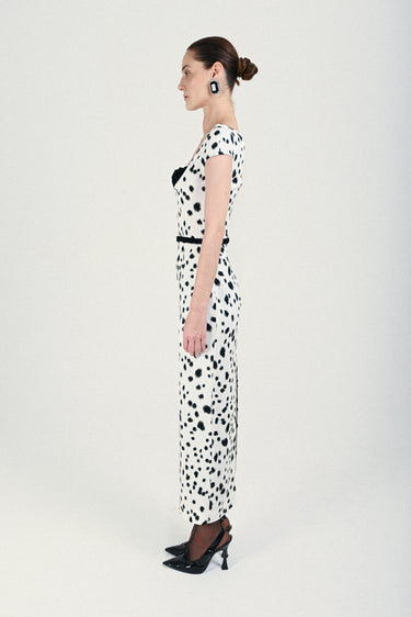 Dalmatian Long Dress with Bra and Matching Belt