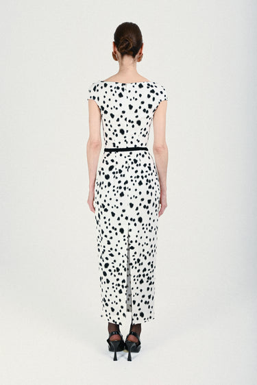 Dalmatian Long Dress with Bra and Matching Belt