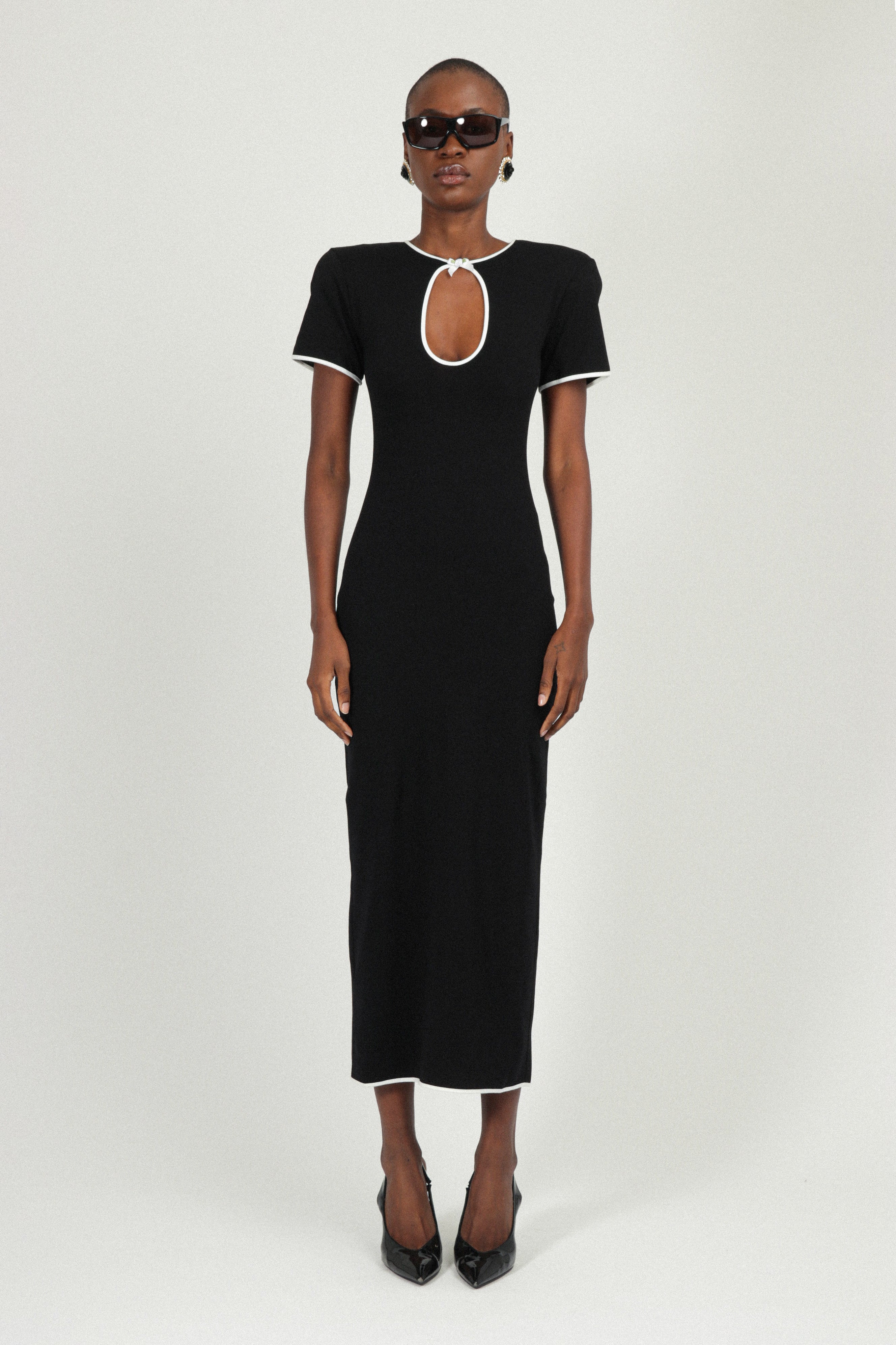 Cut-out Jersey Long Dress Rowen Rose Cut-out Jersey Long Dress Rowen Rose