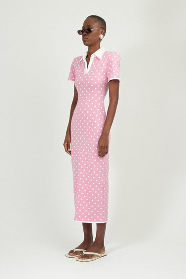 Polka Dots Jersey Polo Dress