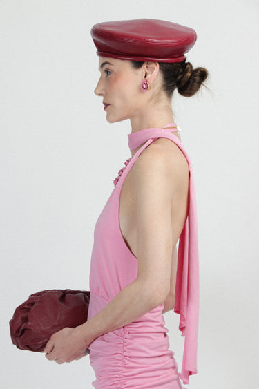 Eco Leather Beret Hat