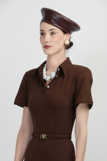 Eco Leather Beret Hat