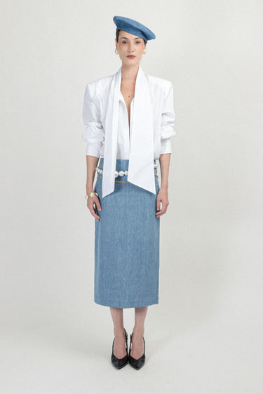 Oversized Shirt with Scarf