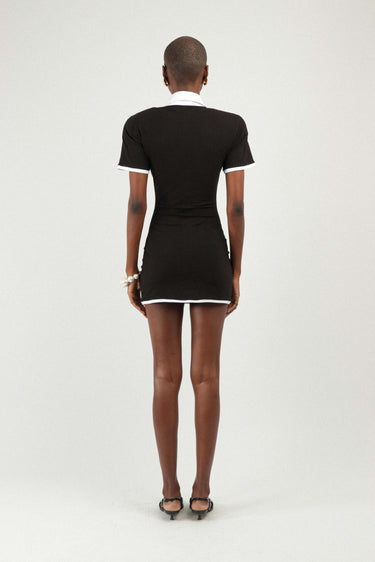 Bi-color Jersey Polo Mini Dress