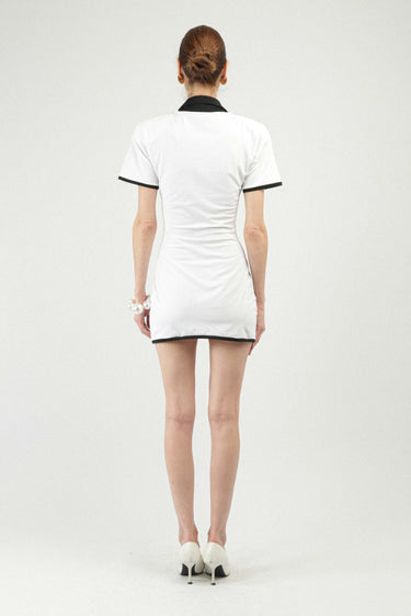 Bi-color Jersey Polo Mini Dress