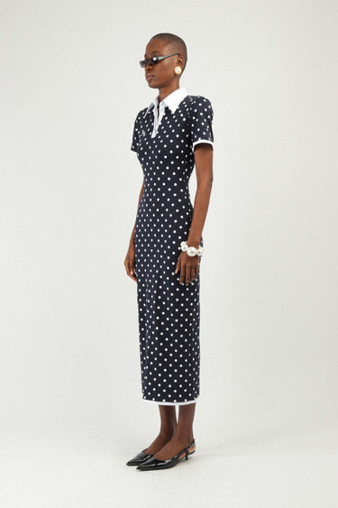 Polka Dots Jersey Polo Dress