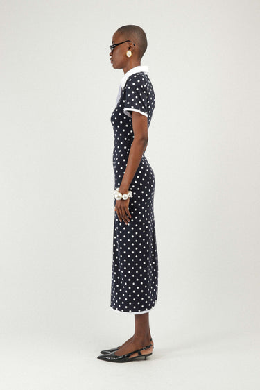 Polka Dots Jersey Polo Dress