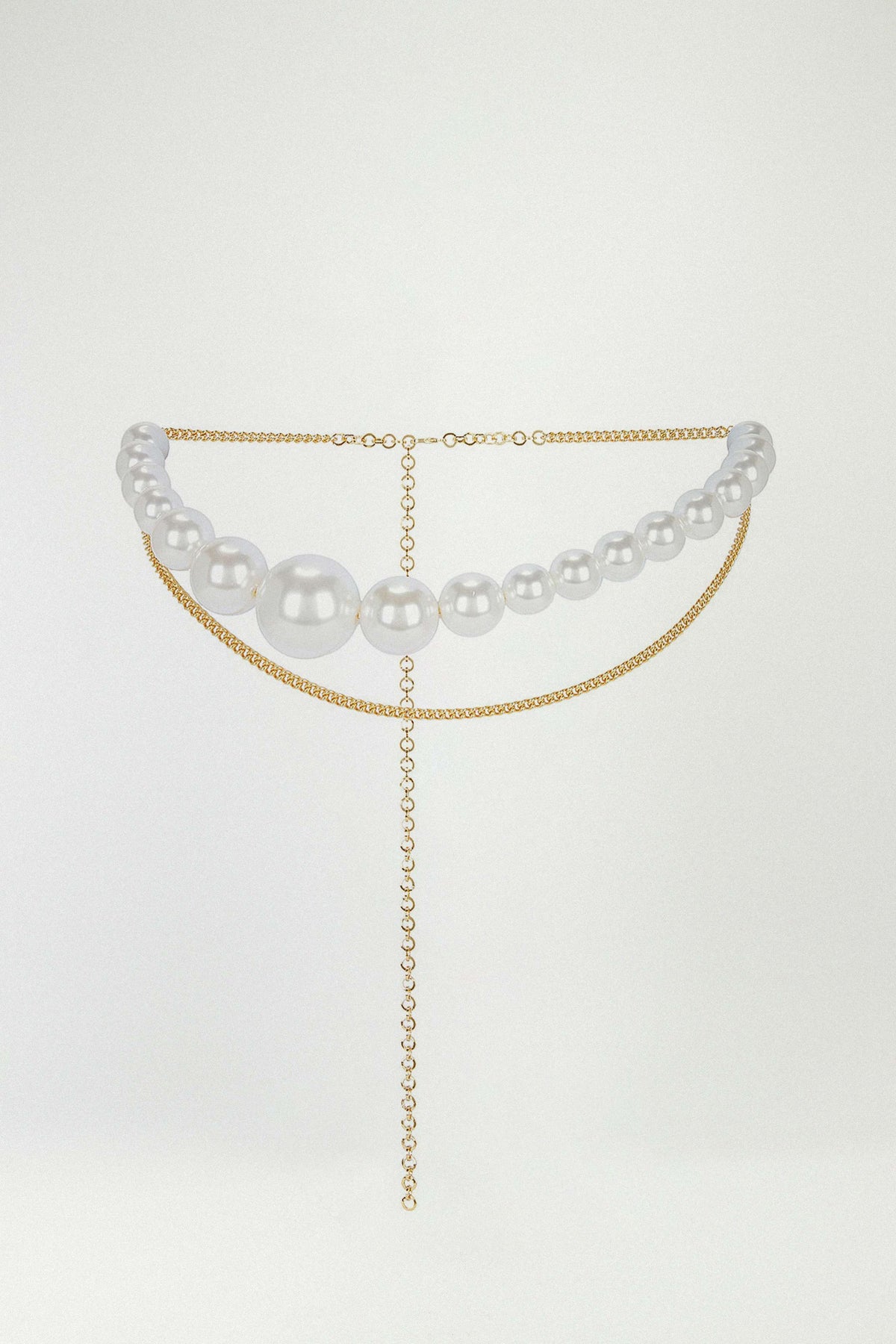 Asymmetric Pearl Chain Belt – Rowen Rose display picture 1