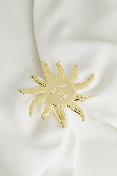 Gold Sun Brooch