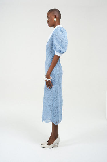 lace polo dress Lunar Openback Cotton Polo Dress in White
