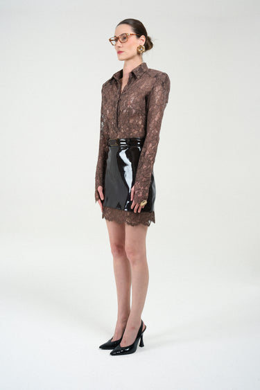 Lace Long Sleeves Polo Bodysuit