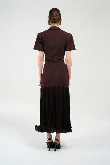 Polo Dress with Pleated Skirt