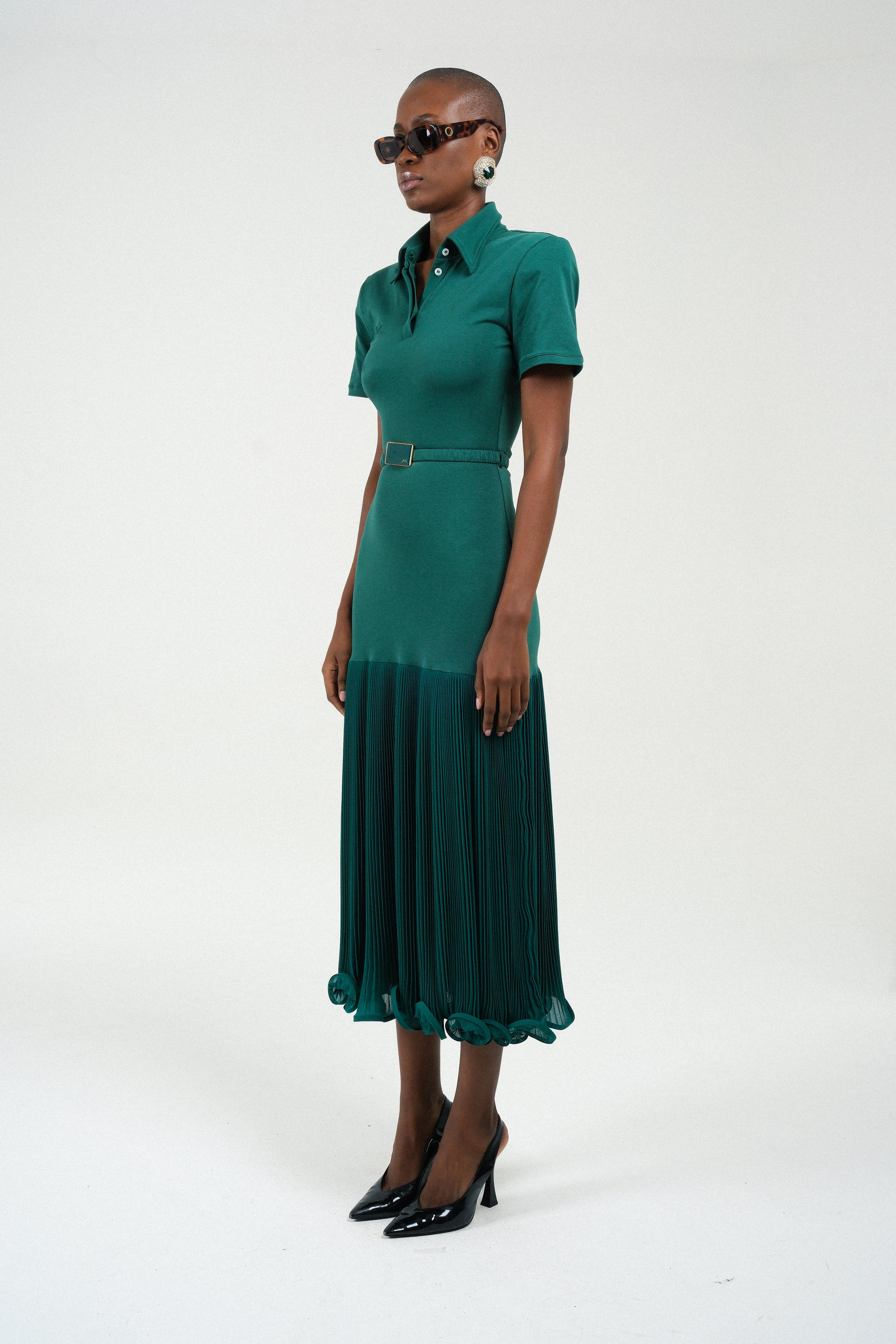 green pleated skirt dress Green Dress, Pleated Dress, Women Dress, Pretty Dress, Bridesmaid Dress, Going Green Dress, Ball Dress, Midi Dress, Prom Dress, Ball Dress