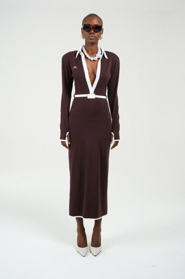 Long Sleeves Jersey Polo Dress