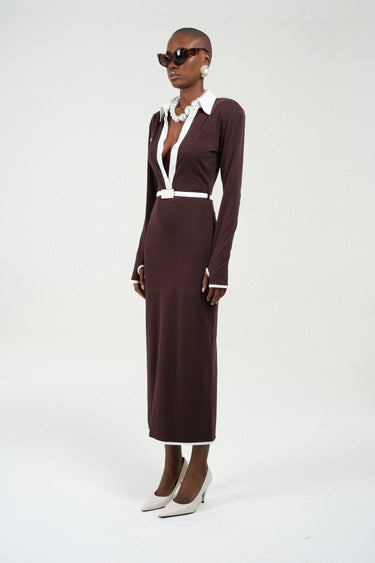 Long Sleeves Jersey Polo Dress