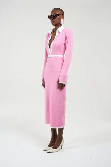 Long Sleeves Jersey Polo Dress