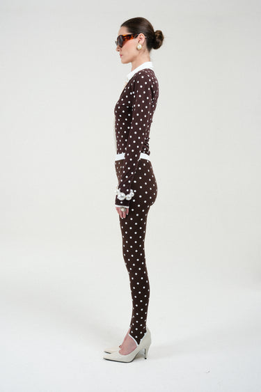 Polka Dots Long Sleeves Polo