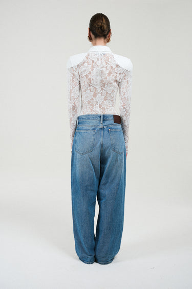 Lace Long Sleeves Polo Bodysuit