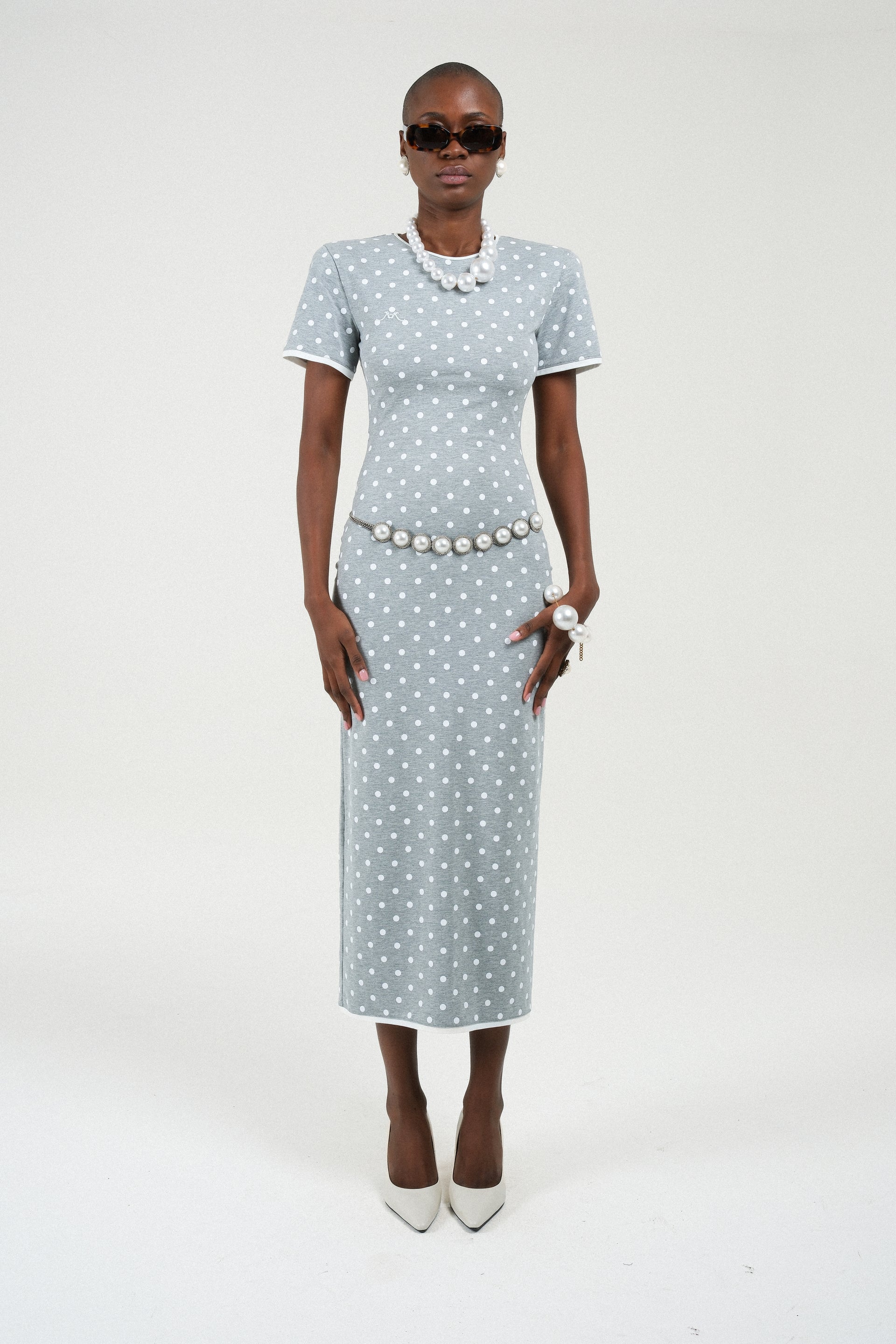 grey polka dot dress Dots T-Shirt Long Sleeve Formal Dresses GentWith Suits 2cm differences due to Suitable For Height:120cm (5T) 4-5 YEARS