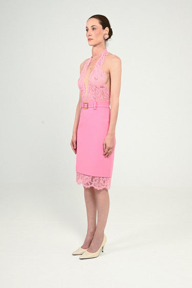 Midi Skirt with Lace Details