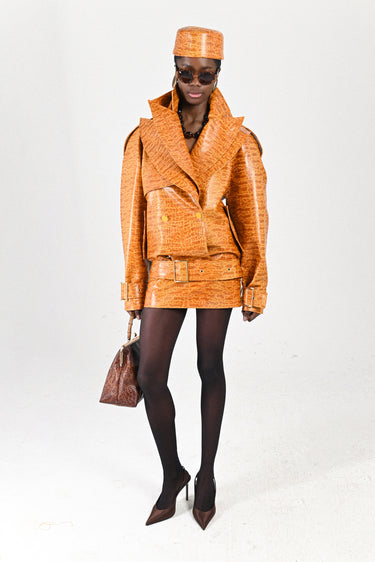 Croco Signature Short Trenchcoat