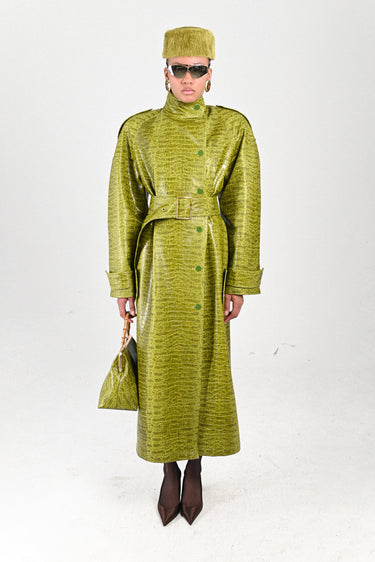 Croco Oversized Long Trenchcoat