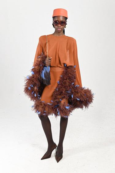 Georgette Shirt with Feathers
