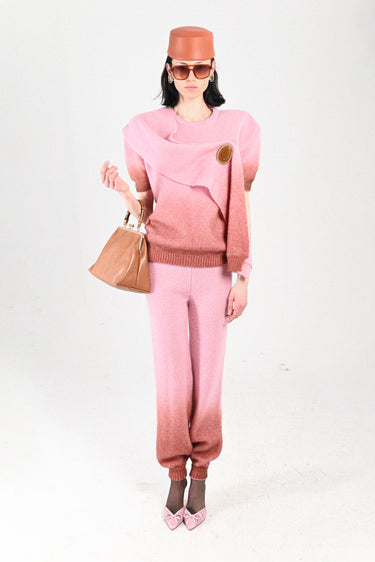 Mohair Degrade Top with Integrated Scarf