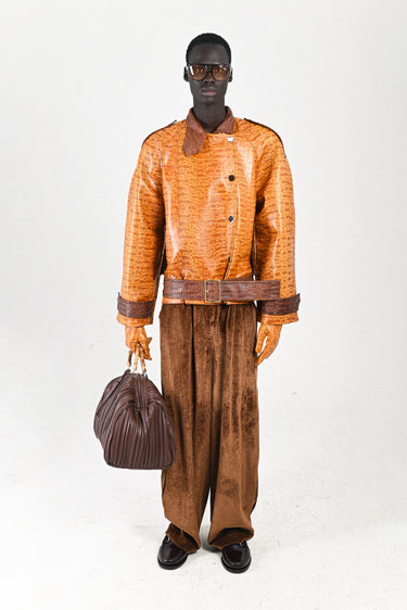 Croco Oversized Short Trenchcoat