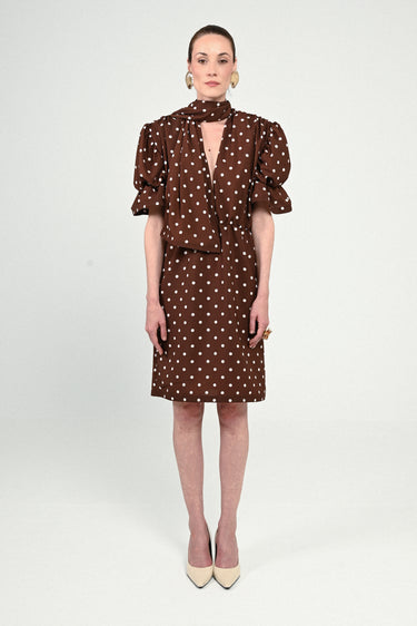 Polka Dots Puffy Midi Dress