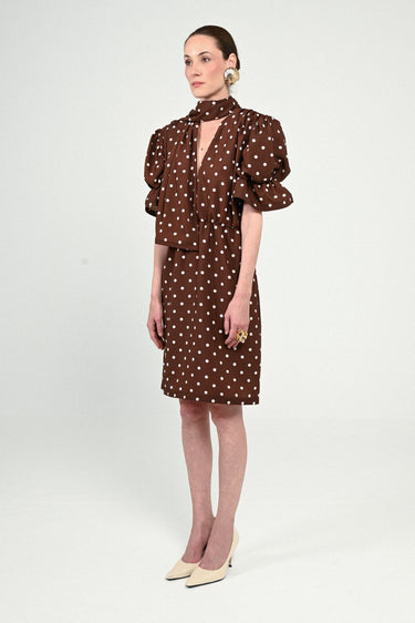 Polka Dots Puffy Midi Dress