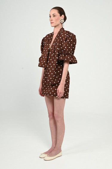 Polka Dots Puffy Mini Dress