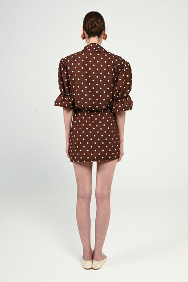 Polka Dots Puffy Mini Dress