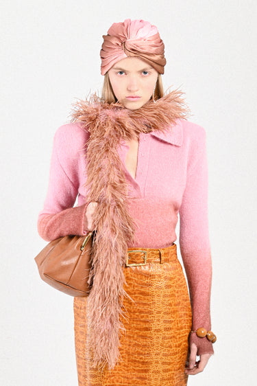 Mohair Degrade Long Sleeves Polo