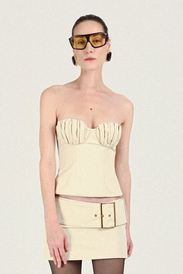 Gabardine Bustier Top