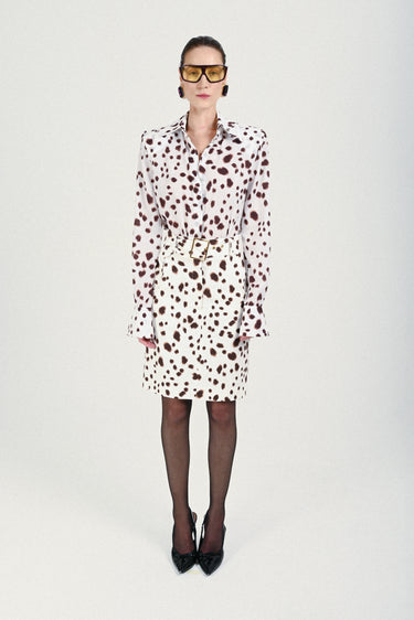Dalmatian Midi Skirt with Maxi Belt