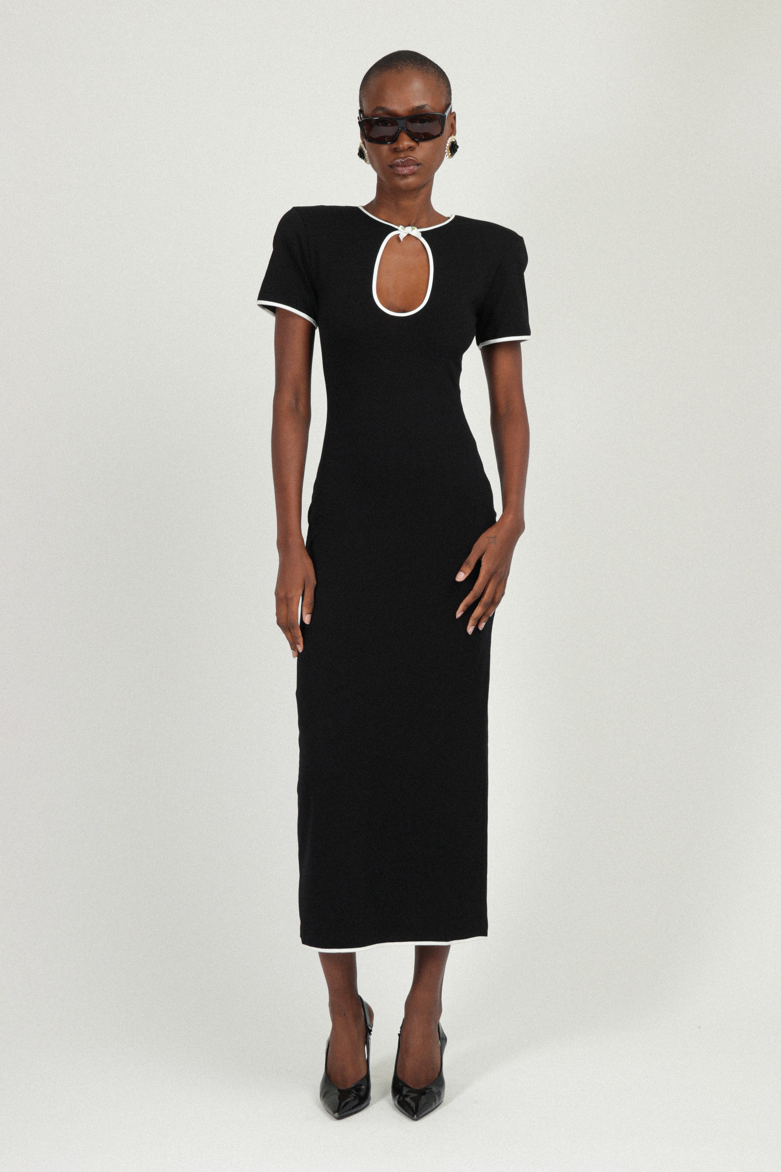 Cut-out Jersey Long Dress Rowen Rose Cut-out Jersey Long Dress Rowen Rose