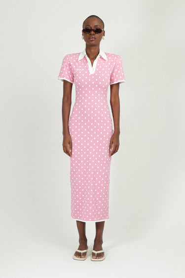 Polka Dots Jersey Polo Dress