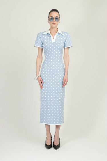 Polka Dots Jersey Polo Dress