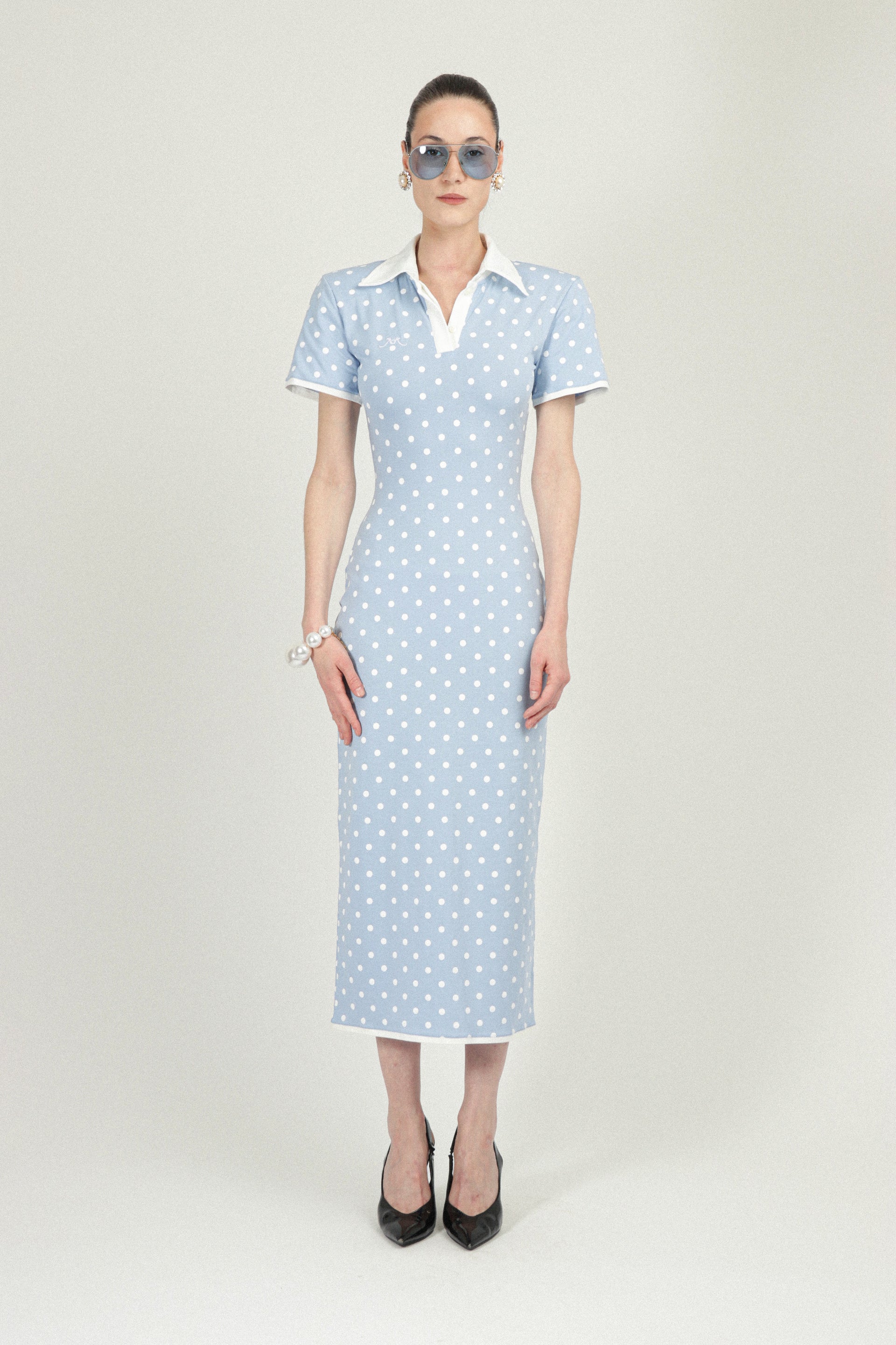 Polka Dots Jersey Polo Dress – Rowen Rose