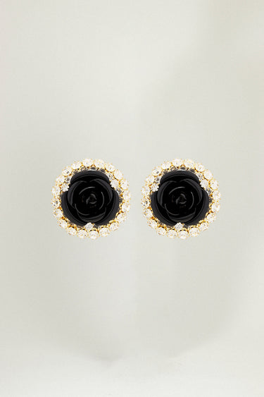 Oversized Strass Rose Earrings