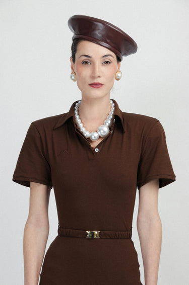 Eco Leather Beret Hat