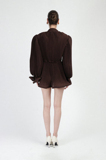 Pleated Puffy Mini Dress