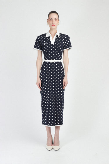 Polka Dots Jersey Polo Dress
