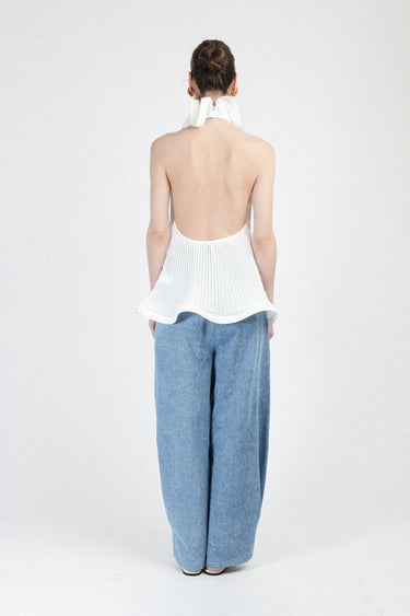 Pleated Turtleneck Top