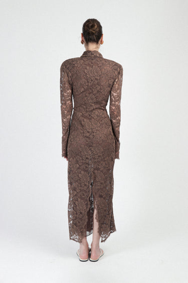 Lace Polo Dress with Long Sleeves