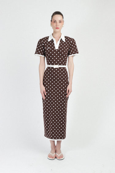 Polka Dots Jersey Polo Dress