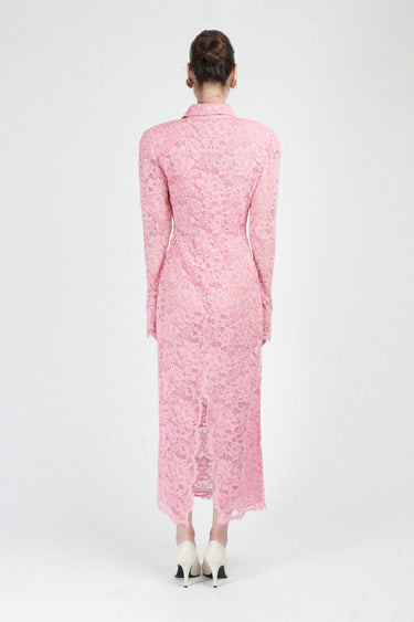 Lace Polo Dress with Long Sleeves