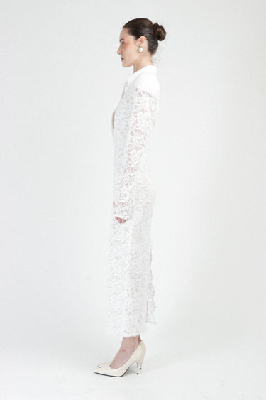 Lace Polo Dress with Long Sleeves