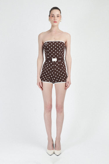 Polka Dots Bustier Mini Jumpsuit